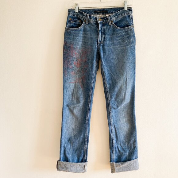Marc Jacobs Vintage Tattoo Spiderweb Jeans 2 - Picture 1 of 12